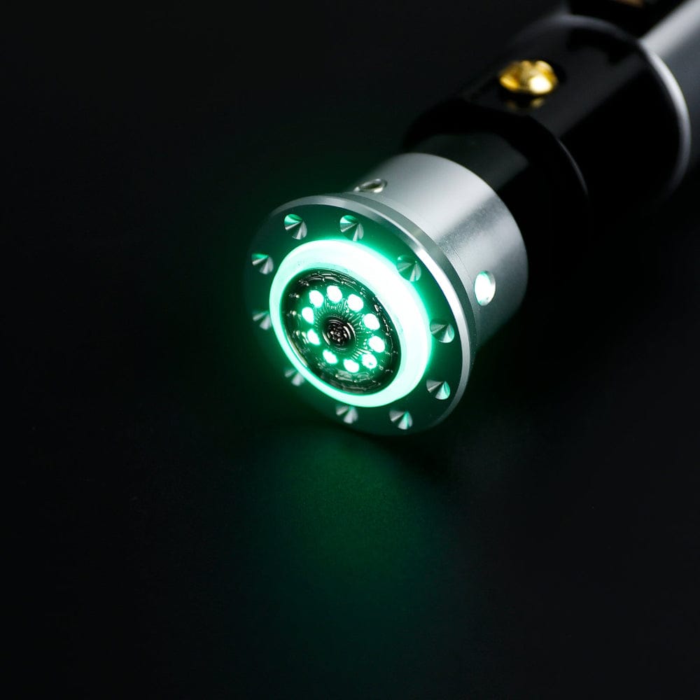 Silver and gold 7/8" Pixel Blade Plug - Sabers Unlimited