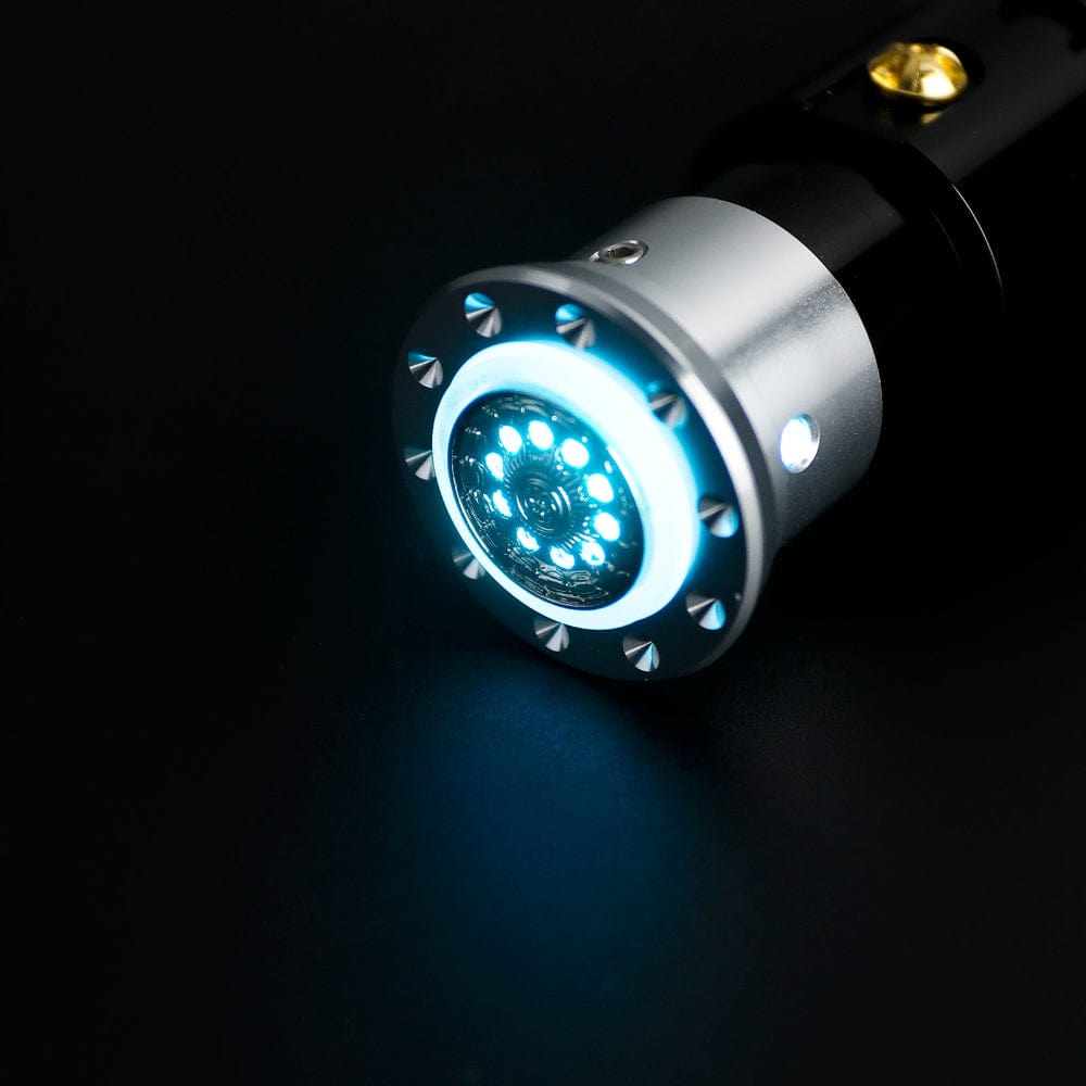 Silver and gold 7/8" Pixel Blade Plug - Sabers Unlimited