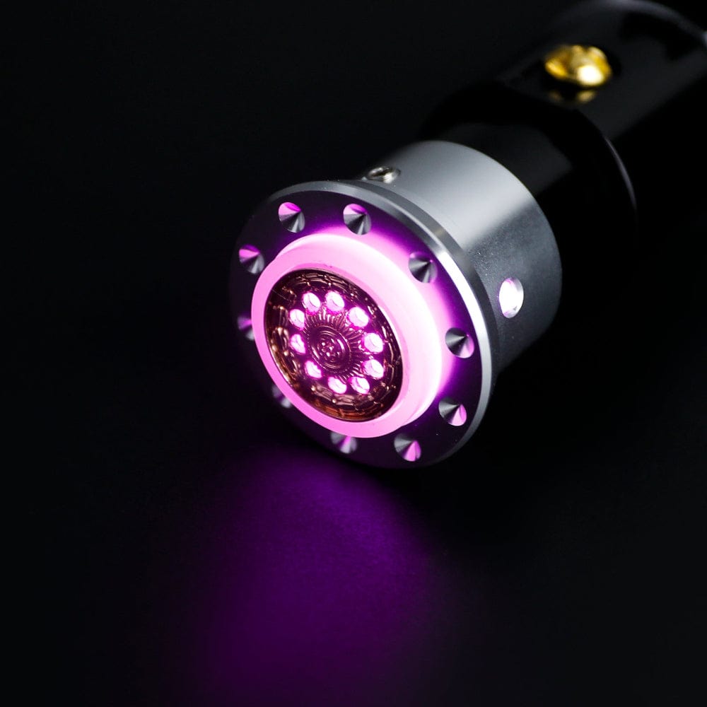 Silver and gold 7/8" Pixel Blade Plug - Sabers Unlimited