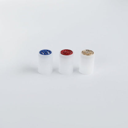 7/8" Blade Plug blue, red, chrome -  Sabers Unlimited