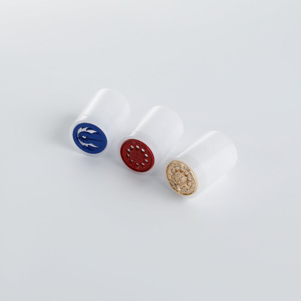 7/8" Blade Plug blue, red, chrome -  Sabers Unlimited